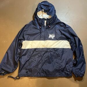 Navy and White Windbreaker Jacket